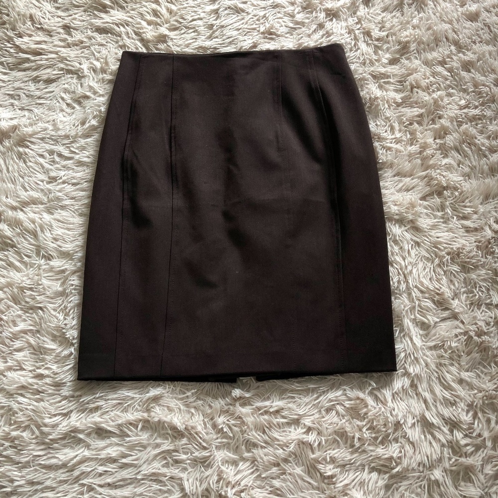 Express Brown Lined Pencil Work Skirt